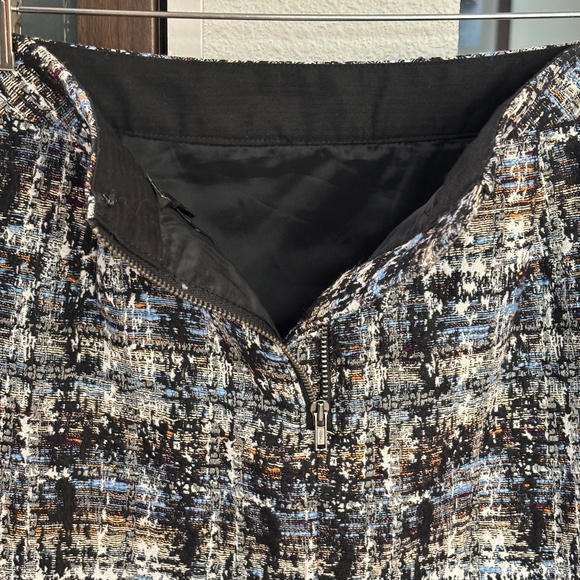 J Crew Gilded Tweed Mini Skirt - Blue/Black/White Size 4 - Picture 6 of 10